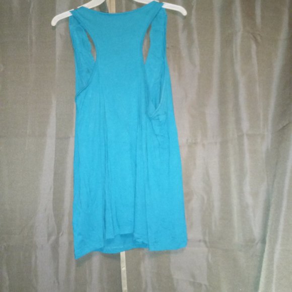 Turqouise Tank Top with 3D Rose Design - Picture 2 of 4